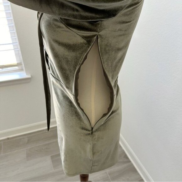 Revolve NBD Connor Velvet Mini Dress in Olive Size S - Picture 6 of 11